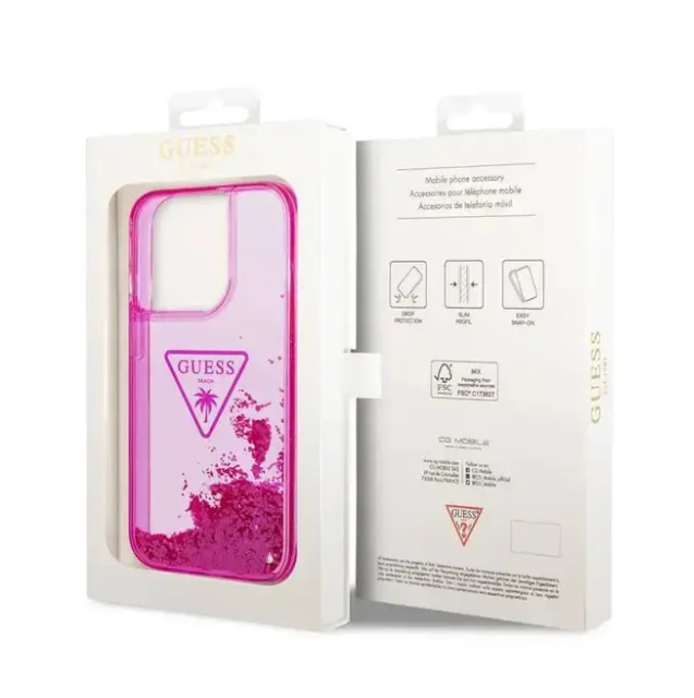 Estuche Guess Liquid Glitter Fucsia