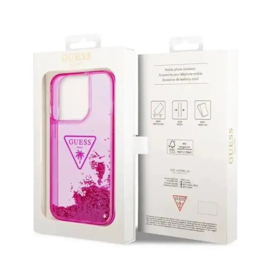 Estuche Guess Liquid Glitter Fucsia