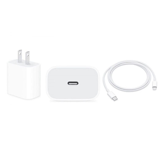 Cable carga rápida original LIGHTNING + cubo original de Apple 20W